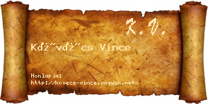 Kövécs Vince névjegykártya