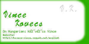 vince kovecs business card